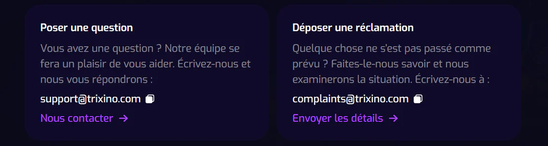 Trixino Casino — seo-text:support